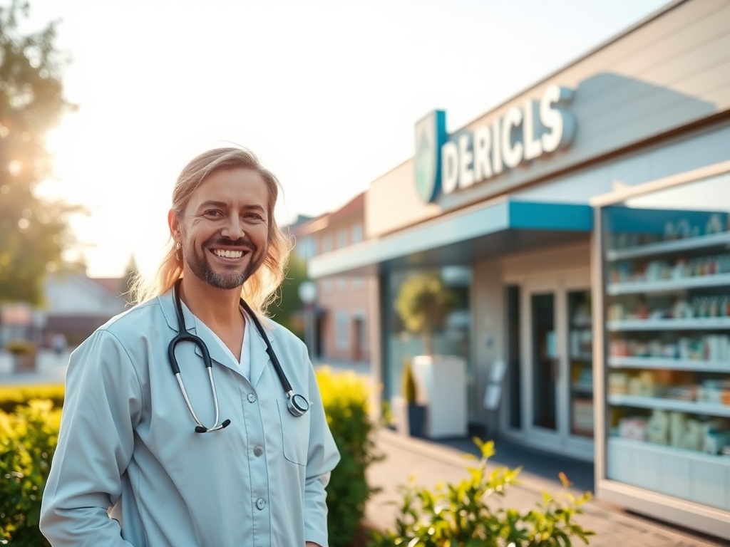 Mapa Wrocławia z ikonami symbolizującymi placówki medyczne i strzałkami wskazującymi długość kolejek do specjalistów