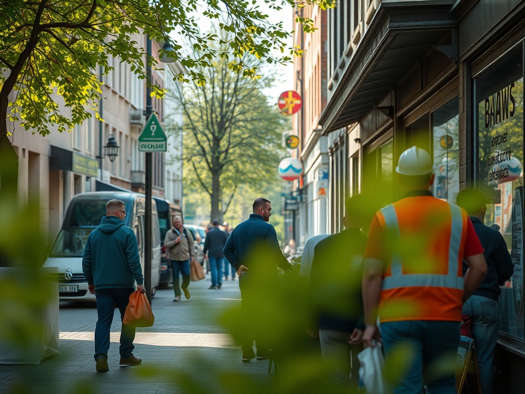 Uczestnicy Międzynarodowych Targów Pracy we Wrocławiu rozmawiają z rekruterami o możliwościach zatrudnienia.