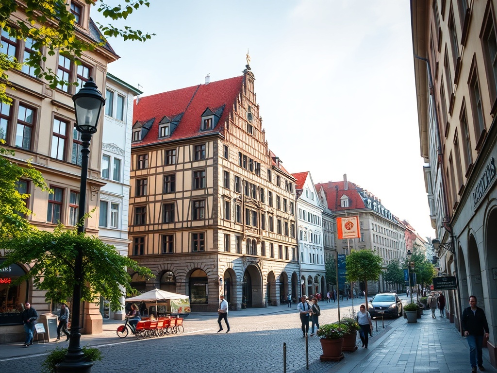 Panorama Wrocławia z widocznym nowoczesnym tramwajem, symbolizująca rozwój i inwestycje w komunikację miejską oraz bezpieczeństwo.