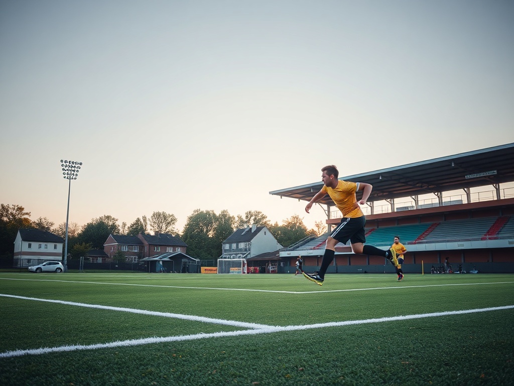 Piłkarze Śląska Wrocław świętujący bramkę podczas meczu ligowego, w tle trybuny stadionu