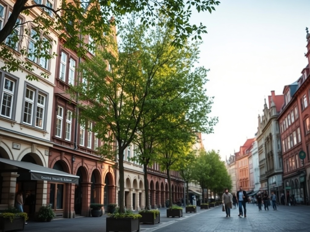 Mapa Wrocławia z zaznaczonym Ratuszem i lotniskiem, symbolizująca zmiany w mieście